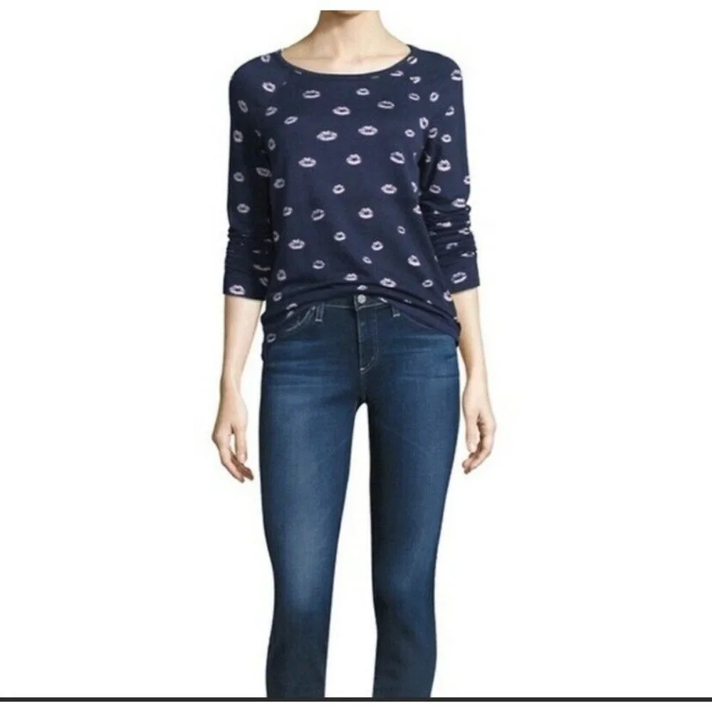 Joie Annora Lip Print Sweatshirt Sz XXS NWT - Picture 1 of 7